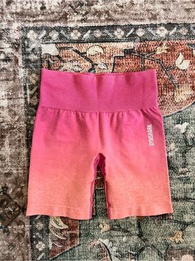 Gymshark Pink to Coral Ombre Biker Shorts